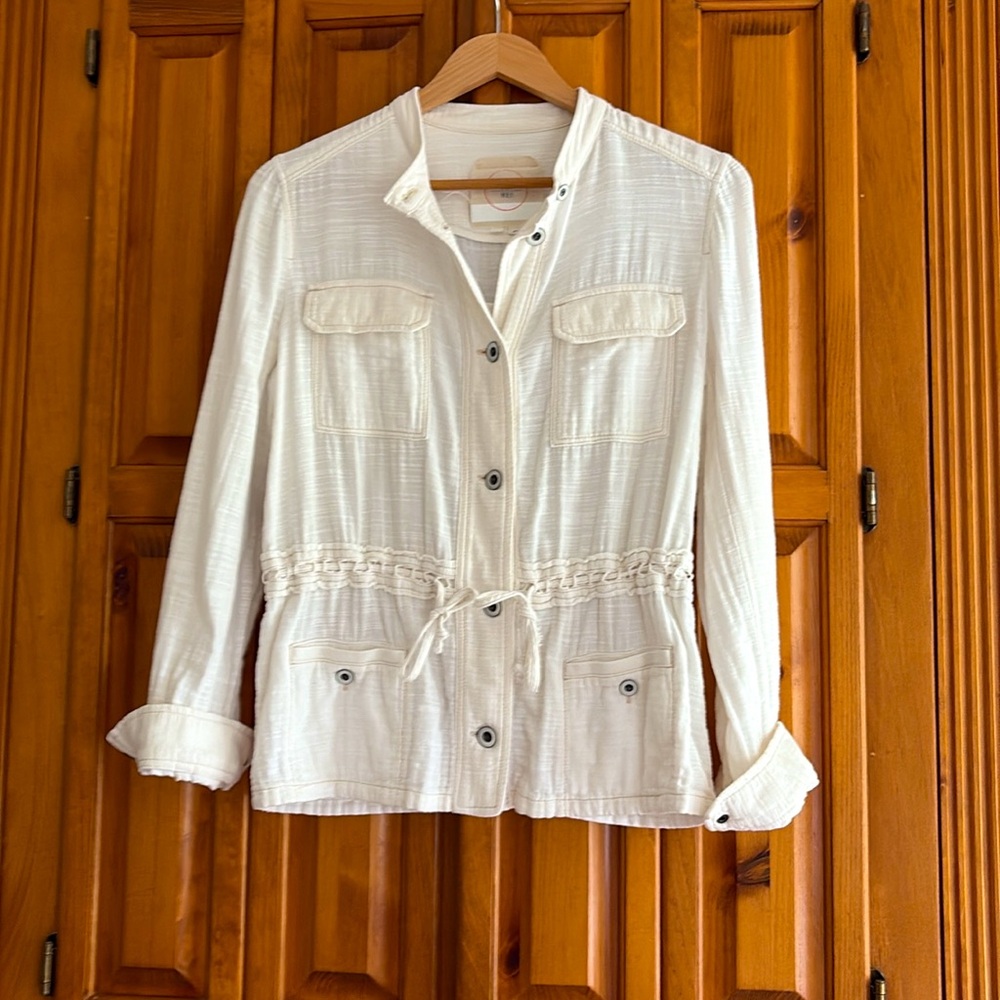 Anthropologie cream cotton safari jacket - Picture 2 of 10